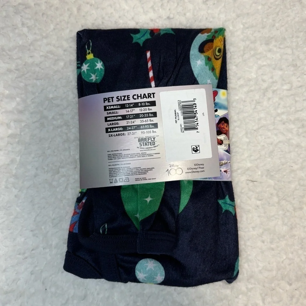 Disney Pet Dog Blue Christmas Allover Print Pajama Style Cape Size Large